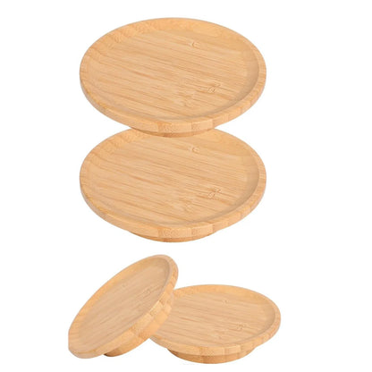 All-in-One Wine Glass Plate & Coaster - Bamboo Set
