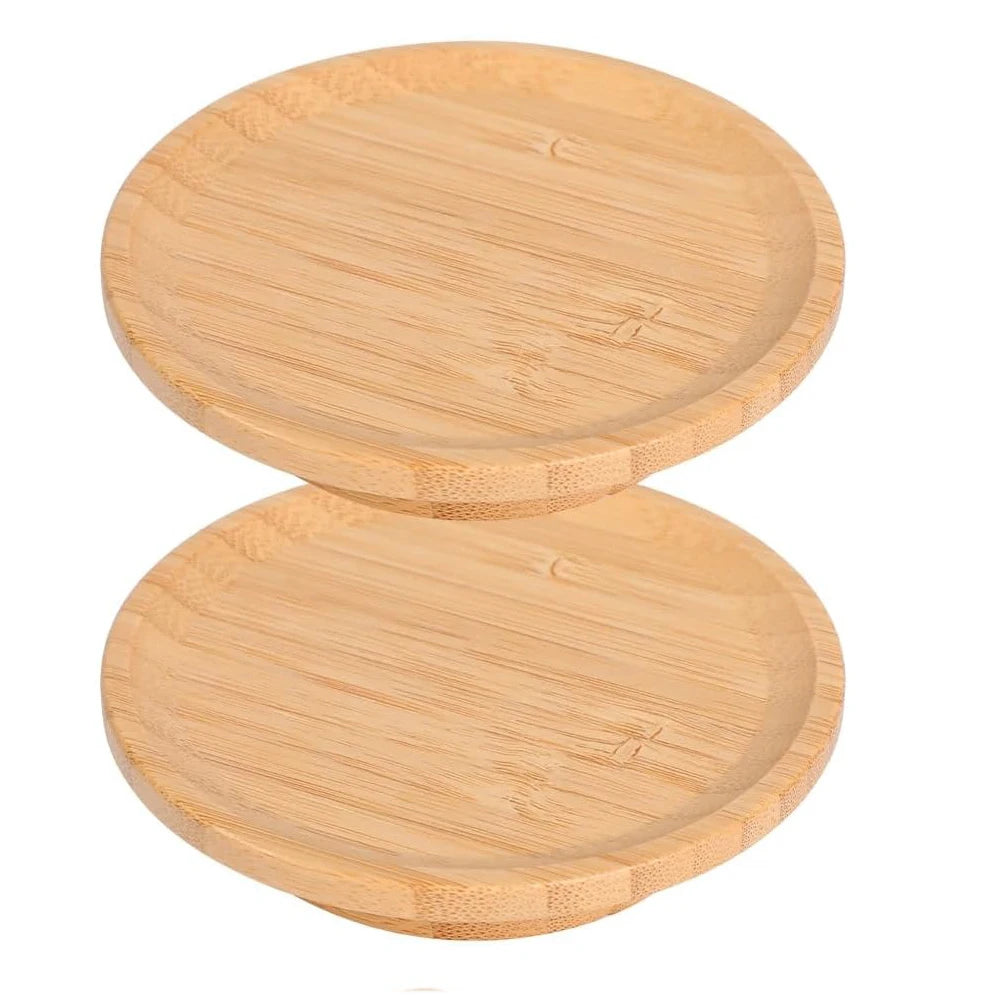 All-in-One Wine Glass Plate & Coaster - Bamboo Set