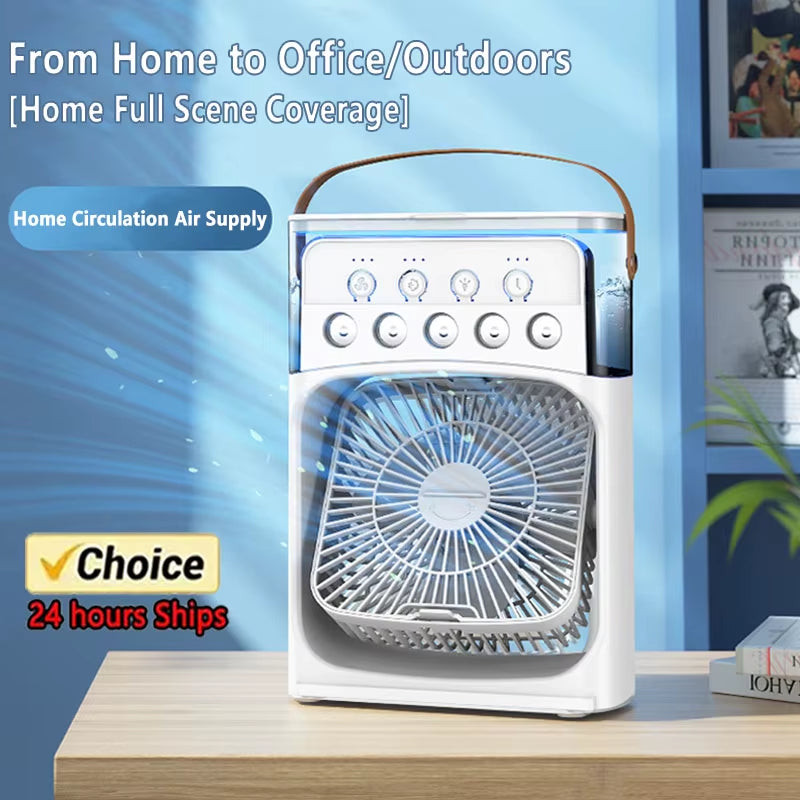 Versatile 3-in-1 Portable Air Cooler with LED Night Light & Humidifier - Perfect for Home & Office!