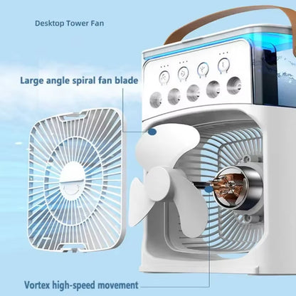 Versatile 3-in-1 Portable Air Cooler with LED Night Light & Humidifier - Perfect for Home & Office!